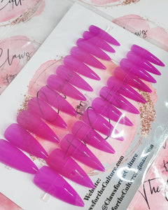 Hot pinkish purple Stiletto tips